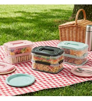 2x1,8 L Çift Katlı Plastik Yemek Taşıma Kutusu 3,6 L Saklama Kabı Sızdırmaz Contalı Şeffaf Kilitli Sefer Tası Beslenme Kabı Lunch Box Erzak Kabı (1 Adet)