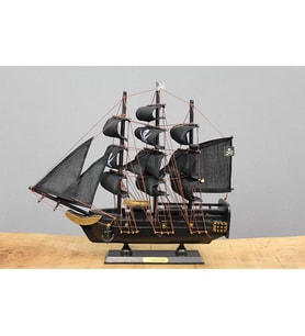Northcity Ahşap Korsan Gemisi Alk3441 - El Yapımı Ahşap Dekor Gemisi (30x33 Cm)