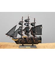 Northcity Ahşap Korsan Gemisi Alk3441 - El Yapımı Ahşap Dekor Gemisi (30x33 Cm)