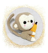 Maskot Maymun Amigurumi Organik Oyuncak