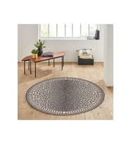 Eliana Home Baskılı, Yıkanabilir Kaymaz Taban Yuvarlak Halı LNA7165 120x120 cm (Bej)
