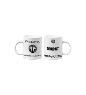 Avukat/Lawyer Hukukçu Temalı Hediyelik İkili Beyaz Seramik Kupa Seti-7-İKİLİ