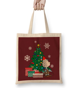 Pig Pen Peanuts Around The Christmas Tree Bez Çanta Uzun Saplı