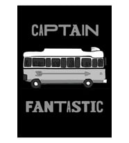Captain Fantastic Bus - Greyscale Tablo Ahşap Poster Dekoratif