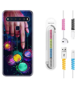TCL 10L 10 Plus 10SE 20E 20SE 30SE L7 Kılıf Kablo Koruma Spiral Silikon Finger planet 1740