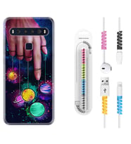 TCL 10L 10 Plus 10SE 20E 20SE 30SE L7 Kılıf Kablo Koruma Spiral Silikon Finger planet 1740