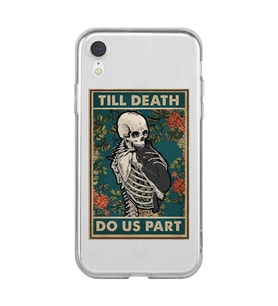 Iphone XR Uyumlu Till Death Tarot Kart Tasarımlı Şeffaf Telefon Kılıfı