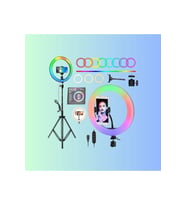 10 Inç Çok Renkli LED Işığı, Tripod ve Selfie Çubuğu Seti