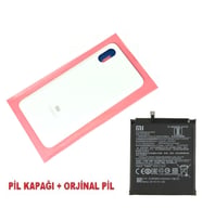 Tkgz Xiaomi Mi 8 Pro Arka Pil Batarya Kapak + PİL (CAM) BEYAZ