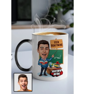 Erkek Fizik Öğretmenine Hediye Karikatürlü Sihirli Kupa Bardak