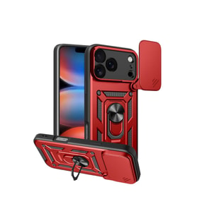 Apple İphone 17 Pro Max Pars Lens Yüzüklü Silikon - Kırmızı