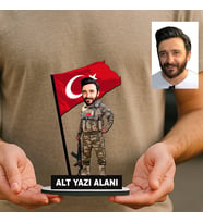 Kişiye Özel Komando Astsubay Asker Komutan Kuvvetler Karikatürlü 18 cm MDF Masaüstü Biblo - Askere ve Komutana Hediye Asker Hediyesi