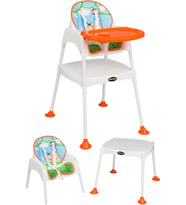 Maxi Taxi Baby Feeding 3in1 Çalışma Masalı Mama Sandalyesi Turuncu Safari