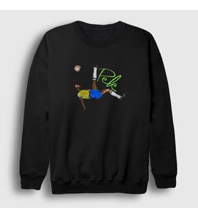 Presmono Unisex Siyah Brasil Futbol Pele Sweatshirt 370451tt