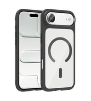 iPhone 17 Air Kılıf M-Safe Şarj Özellikli Metal Kamera Çerçeveli Tiko Kılıf (Siyah)