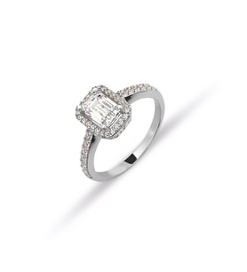 Baget Tek Taş Swarovski Gümüş Yüzük