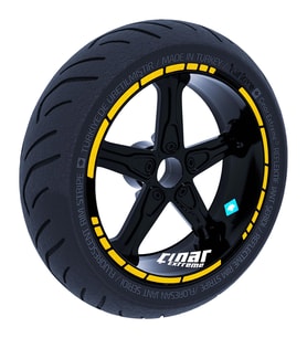Reflektif Koyu Sarı Moto GP Stili Jant Şeridi Sticker Reflektif, Floresan, Özel 