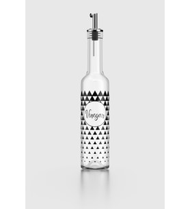 Renga Hena Vinegar Desenli 500 ml Metal Kapaklı Cam Sirkelik 152020 (Siyah)