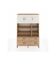Hyperion Dolap 10 Raflı 4 Çekmeceli 3 Kapaklı 132x44x195 Çam-Aytaşı/Çam
