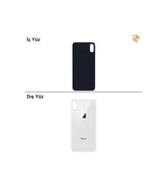 iPhone XS MAX Gümüş Renk Arka Kapak Arka Cam Batarya Kapağı Lazer Kesim Kapak Pil Kapağı