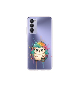 Tecno Camon 18 ile Uyumlu Splash Kirpi Tasarımlı Şeffaf Silikon Kılıf
