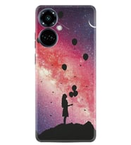 Camon 19 Pro Kılıf Resimli Desenli Baskılı Silikon Flowers Cat 2 1349