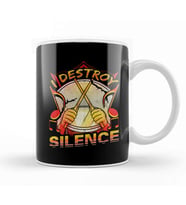 I Destroy Silence Drumming Musician Kupa Bardak Porselen