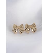 Pirinç Gold Renk Fiyonk Küpe TJ-BKP8942