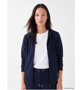 LCW EVERYDAY Lacivert Kapüşonlu Kadın Fermuarlı Sweatshirt