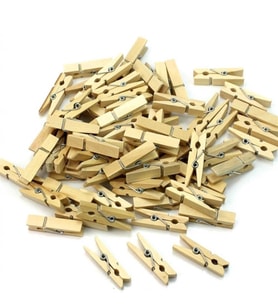 10 Adet Ahşap Mini Mandal - Dekoratif Mandal - Fotoğraf Mandalı - 2,5cm