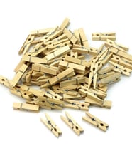 10 Adet Ahşap Mini Mandal - Dekoratif Mandal - Fotoğraf Mandalı - 2,5cm