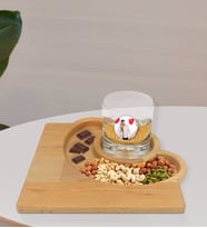 BK Gift Kişiye Özel İsimli Fotoğraflı Viski Bardağı ve Doğal Masif Ahşap Yarım Ay Sunum Tabağı Çerezlik Hediye Seti-25