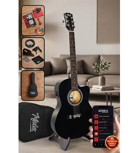 Midex RG-560BK Pack Siyah Elektro Akustik Gitar Full Set Ekolayzerli 40 İnç 4/4 Yetişkin