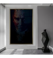 Metal Çerçeveli Atatürk Cam Tablo (Gold)
