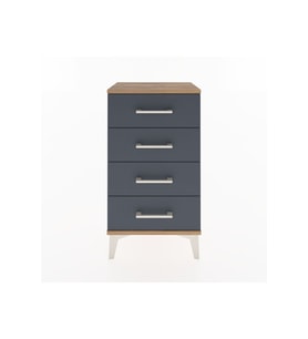 Arges Komodin 4 Çekmeceli 44x30x80 Çam-Antrasit