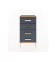 Arges Komodin 4 Çekmeceli 44x30x80 Çam-Antrasit