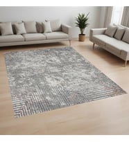 Eliana Home Dijital Baskı Yıkanabilir Kaymaz Taban Salon Halısı Ve Yolluk LN156-FNL462 (Gri)