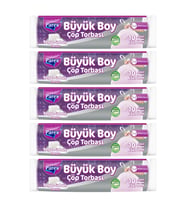 Büzgülü 10'lu Çöp Torbası Beyaz Sabun Kokulu Büyük Boy 65 x 70 cm Beşli Paket