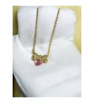 Kelebek Figürlü Pembe Kalp Zirkon Taşlı Kadın Kolye – Paslanmaz Çelik, 55 cm Romantik Tasarım (Gümüş)