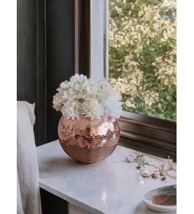 AYNALI CAM VAZO ORTA BOY ROSE GOLD