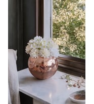 AYNALI CAM VAZO ORTA BOY ROSE GOLD