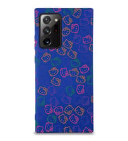 Samsung Galaxy Note 20 Plus Uyumlu Lansman Kılıf Hello Kitty Tasarımlı İçi Kadife Kapak-Lacivert (Şeffaf)