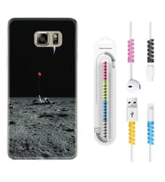 Samsung S7 Edge S20 Fe Plus Ultra S21 S22 Kılıf Kablo Koruma Spiral Silikon Astronoot Red Baloon 1608