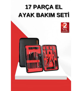 17 Parça Manikür Seti El ve Ayak Bakımı Törpü Cımbız Tırnak Temizleme