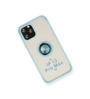 İphone 12 Pro Kılıf Montreal Yüzüklü Silikon Kapak - Buz Mavi