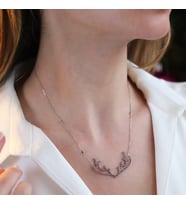 Geyik Model Gümüş Kolye