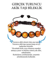 Sertifikalı Turuncu Akik Taşı Bileklik - 1.kalite (Çok Renkli)