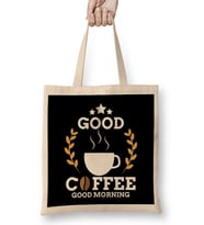 Cute Good Coffee Good Morning Caffeine Addicts Bez Çanta Uzun Saplı