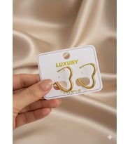 AKFECAN ÇELİK 316L KALPLİ HALKA KÜPE (Altın Rengi)