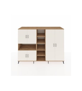 Kronos Dolap 13 Raflı 6 Kapaklı 220x59x163 Çam-Aytaşı/Çam